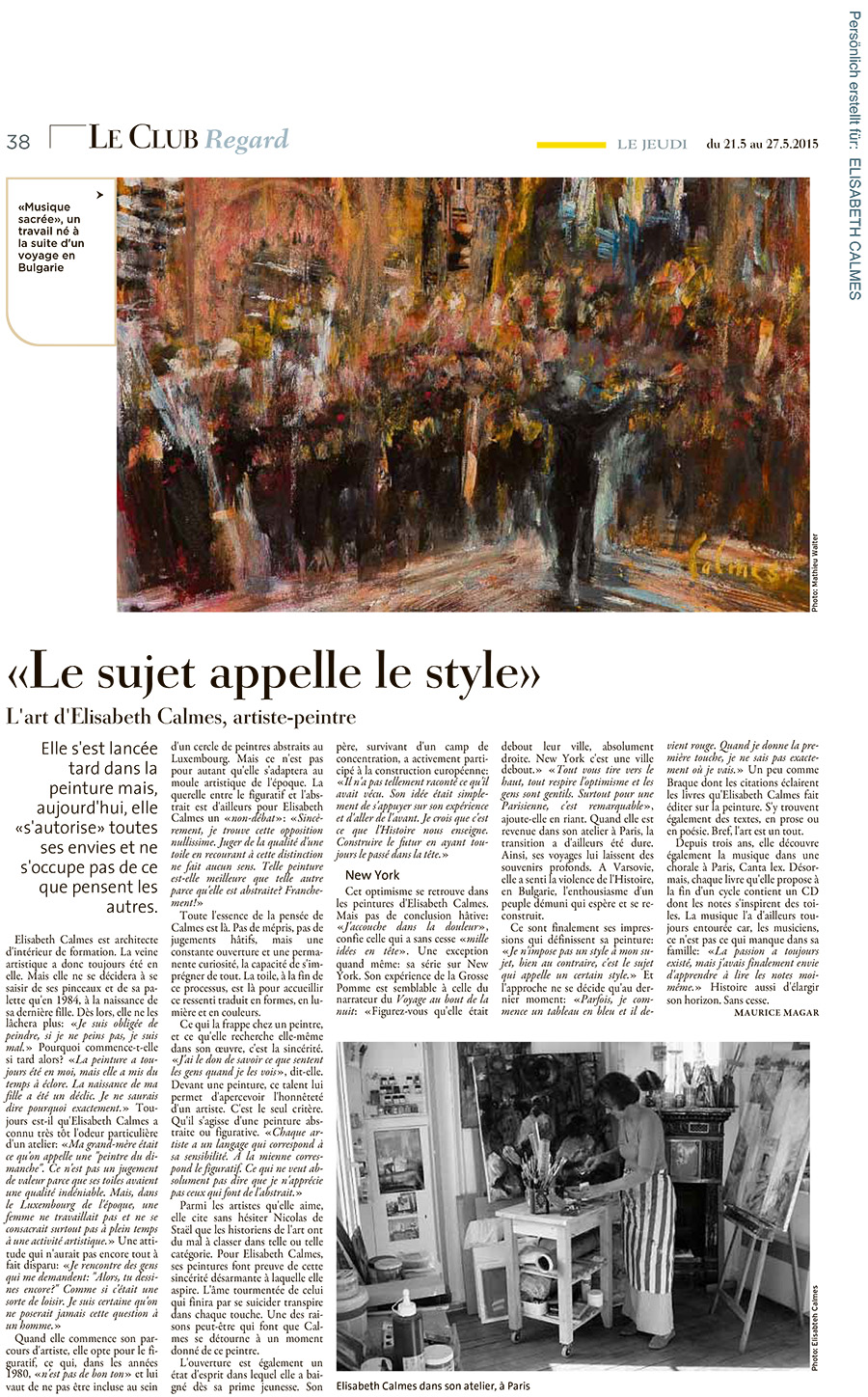 Article Le Jeudi 21/05/15